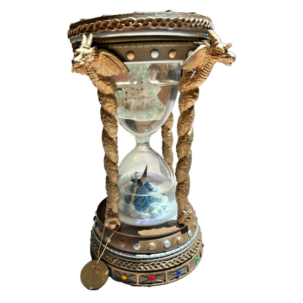 Vintage San Francisco Music Box Co. Merlin Double Water Globe Celestial Dragon